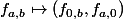 f_{a,b}\mapsto(f_{0,b},f_{a,0})